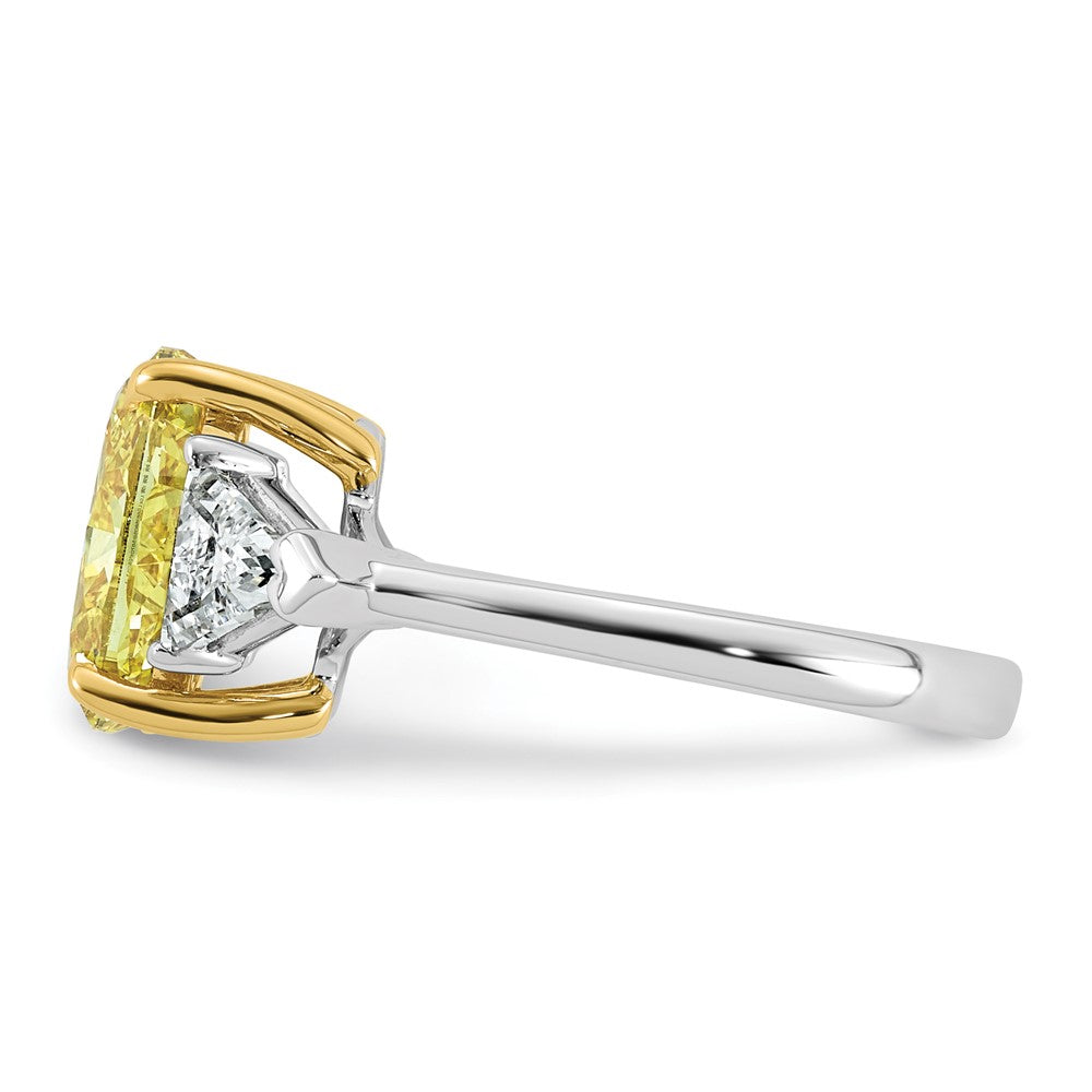 Oval Lab-Grown Diamond Trillion Engagement Ring in 14K Two-Tone Gold (4 1/2 ct. tw.), Size 7 - Sophia Jewelers
