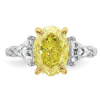 Oval Lab-Grown Diamond Trillion Engagement Ring in 14K Two-Tone Gold (4 1/2 ct. tw.), Size 7 - Sophia Jewelers