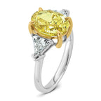 Oval Lab-Grown Diamond Trillion Engagement Ring in 14K Two-Tone Gold (4 1/2 ct. tw.), Size 7 - Sophia Jewelers