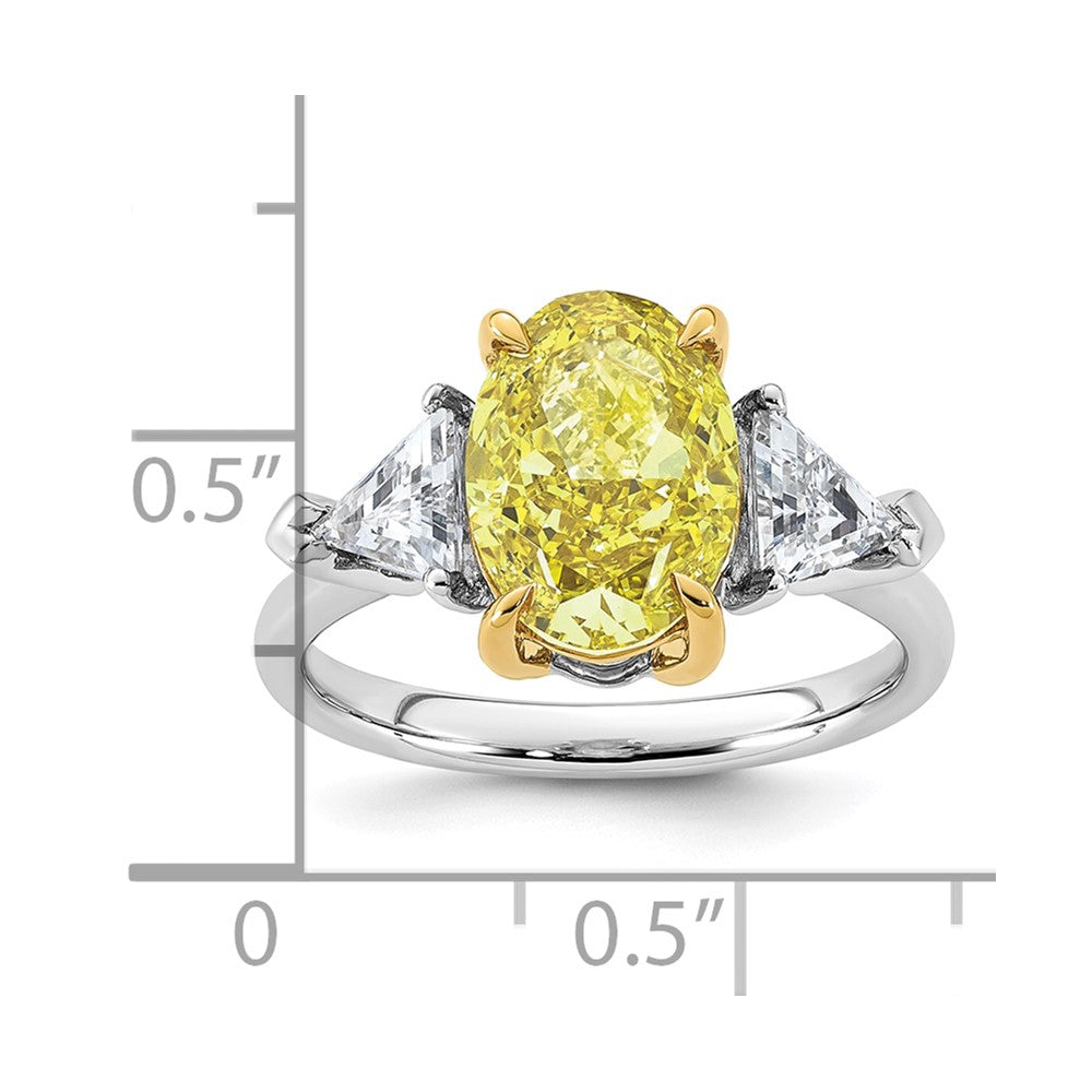 Oval Lab-Grown Diamond Trillion Engagement Ring in 14K Two-Tone Gold (4 1/2 ct. tw.), Size 7 - Sophia Jewelers
