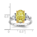 Oval Lab-Grown Diamond Trillion Engagement Ring in 14K Two-Tone Gold (4 1/2 ct. tw.), Size 7 - Sophia Jewelers