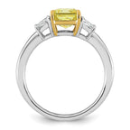 Radiant Lab-Grown Diamond Engagement Ring in 14K Two-Tone Gold (2 3/4 ct. tw.), Size 7 - Sophia Jewelers