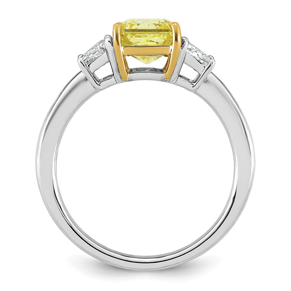 Radiant Lab-Grown Diamond Engagement Ring in 14K Two-Tone Gold (2 3/4 ct. tw.), Size 7 - Sophia Jewelers