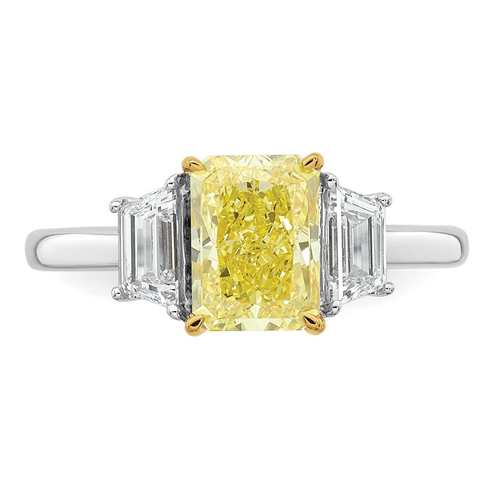 Radiant Lab-Grown Diamond Engagement Ring in 14K Two-Tone Gold (2 3/4 ct. tw.), Size 7 - Sophia Jewelers