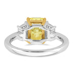 Radiant Lab-Grown Diamond Engagement Ring in 14K Two-Tone Gold (2 3/4 ct. tw.), Size 7 - Sophia Jewelers