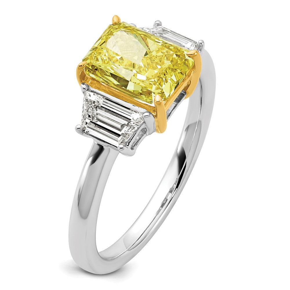 Radiant Lab-Grown Diamond Engagement Ring in 14K Two-Tone Gold (2 3/4 ct. tw.), Size 7 - Sophia Jewelers