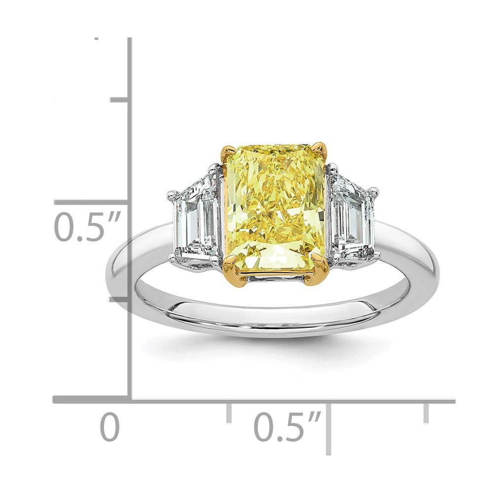 Radiant Lab-Grown Diamond Engagement Ring in 14K Two-Tone Gold (2 3/4 ct. tw.), Size 7 - Sophia Jewelers