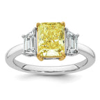 Radiant Lab-Grown Diamond Engagement Ring in 14K Two-Tone Gold (2 3/4 ct. tw.), Size 7 - Sophia Jewelers