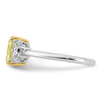 Radiant Lab-Grown Diamond Half Moon Engagement Ring in 14K Two-Tone Gold (2 ct. tw.), Size 7 - Sophia Jewelers