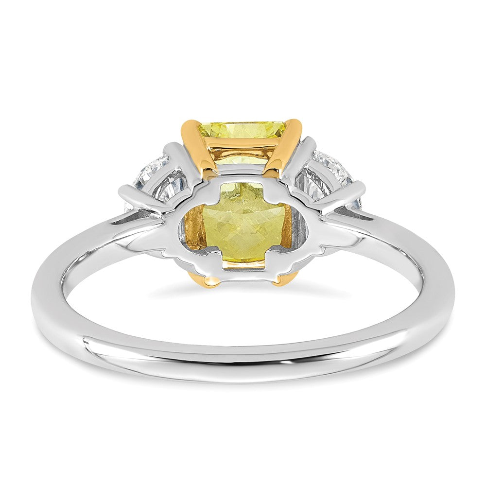 Radiant Lab-Grown Diamond Half Moon Engagement Ring in 14K Two-Tone Gold (2 ct. tw.), Size 7 - Sophia Jewelers