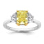 Radiant Lab-Grown Diamond Half Moon Engagement Ring in 14K Two-Tone Gold (2 ct. tw.), Size 7 - Sophia Jewelers