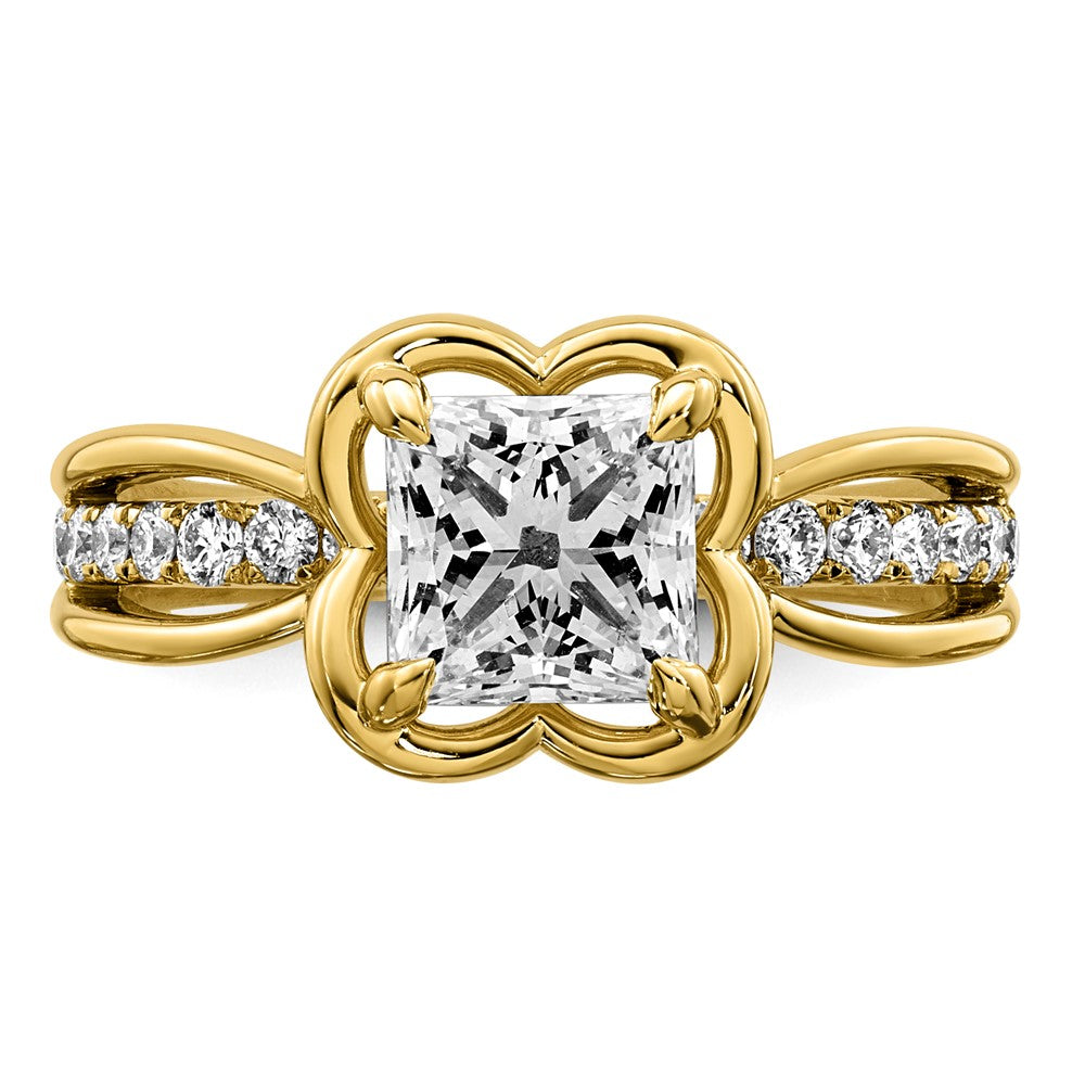 Clover Princess Lab-Grown Diamond Engagement Ring in 14K Yellow Gold (1 3/4 ct. tw.), Size 7 - Sophia Jewelers
