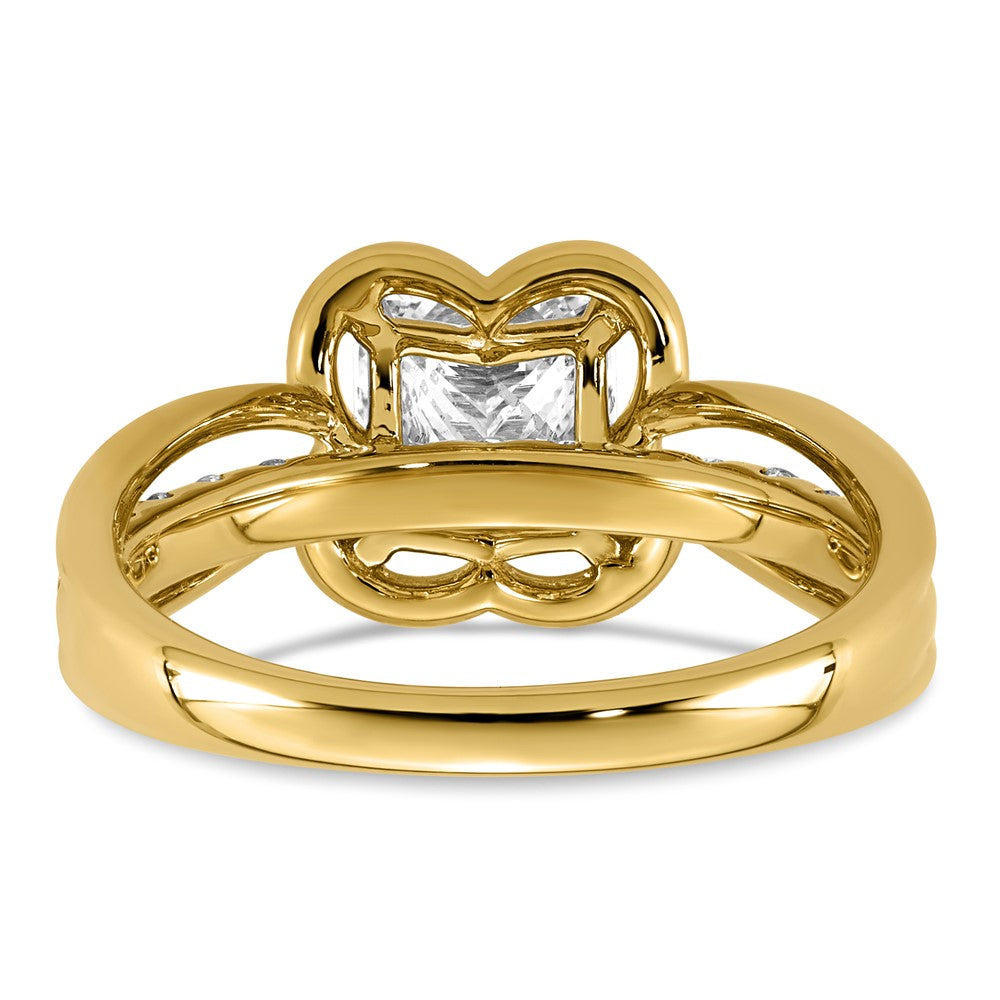 Clover Princess Lab-Grown Diamond Engagement Ring in 14K Yellow Gold (1 3/4 ct. tw.), Size 7 - Sophia Jewelers