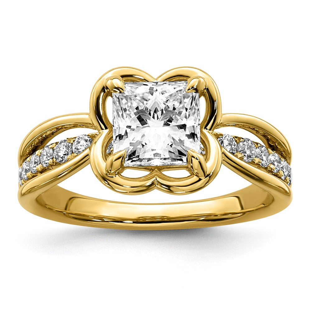 Clover Princess Lab-Grown Diamond Engagement Ring in 14K Yellow Gold (1 3/4 ct. tw.), Size 7 - Sophia Jewelers