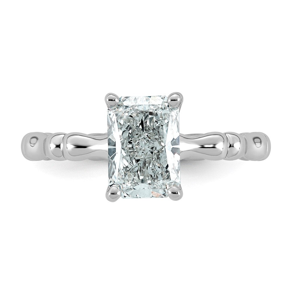 Emerald-Cut Lab-Grown Diamond Engagement Ring in 14K White Gold (1 5/8 ct. tw.), Size 7 - Sophia Jewelers