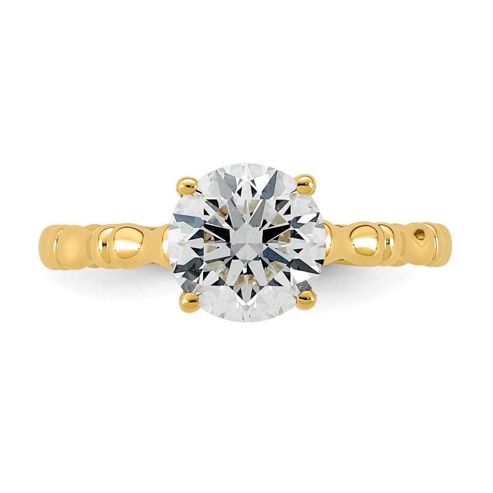 Round Lab-Grown Diamond Engagement Ring in 14K Yellow Gold (1 5/8 ct. tw.), Size 7 - Sophia Jewelers