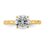 Round Lab-Grown Diamond Engagement Ring in 14K Yellow Gold (1 5/8 ct. tw.), Size 7 - Sophia Jewelers