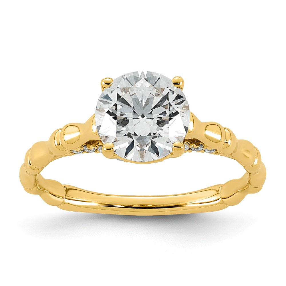 Round Lab-Grown Diamond Engagement Ring in 14K Yellow Gold (1 5/8 ct. tw.), Size 7 - Sophia Jewelers