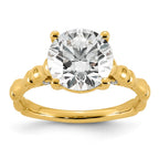 Round Lab-Grown Diamond Engagement Ring in 14K Yellow Gold (3 1/6 ct. tw.), Size 7 - Sophia Jewelers