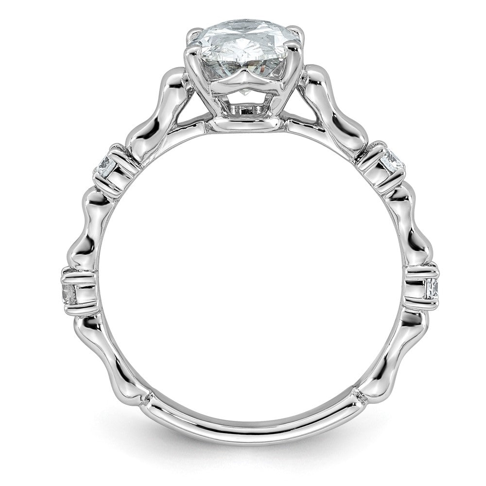 Halo Oval Lab-Grown Diamond Engagement Ring in 14K White Gold (1 5/8 ct. tw.), Size 7 - Sophia Jewelers