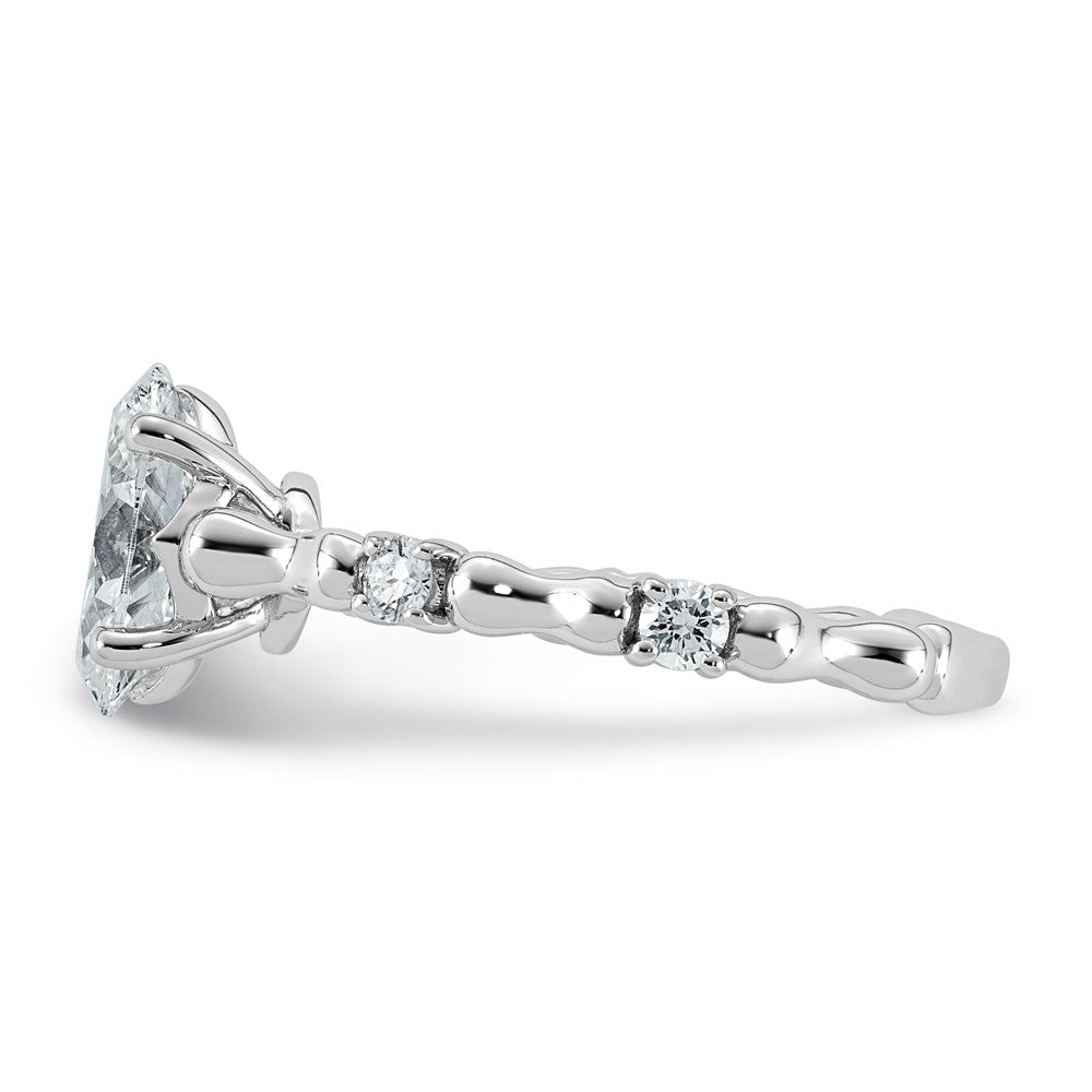 Halo Oval Lab-Grown Diamond Engagement Ring in 14K White Gold (1 5/8 ct. tw.), Size 7 - Sophia Jewelers
