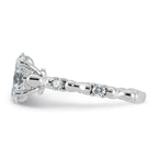 Halo Oval Lab-Grown Diamond Engagement Ring in 14K White Gold (1 5/8 ct. tw.), Size 7 - Sophia Jewelers