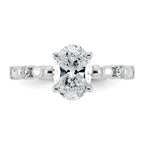 Halo Oval Lab-Grown Diamond Engagement Ring in 14K White Gold (1 5/8 ct. tw.), Size 7 - Sophia Jewelers