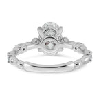 Halo Oval Lab-Grown Diamond Engagement Ring in 14K White Gold (1 5/8 ct. tw.), Size 7 - Sophia Jewelers