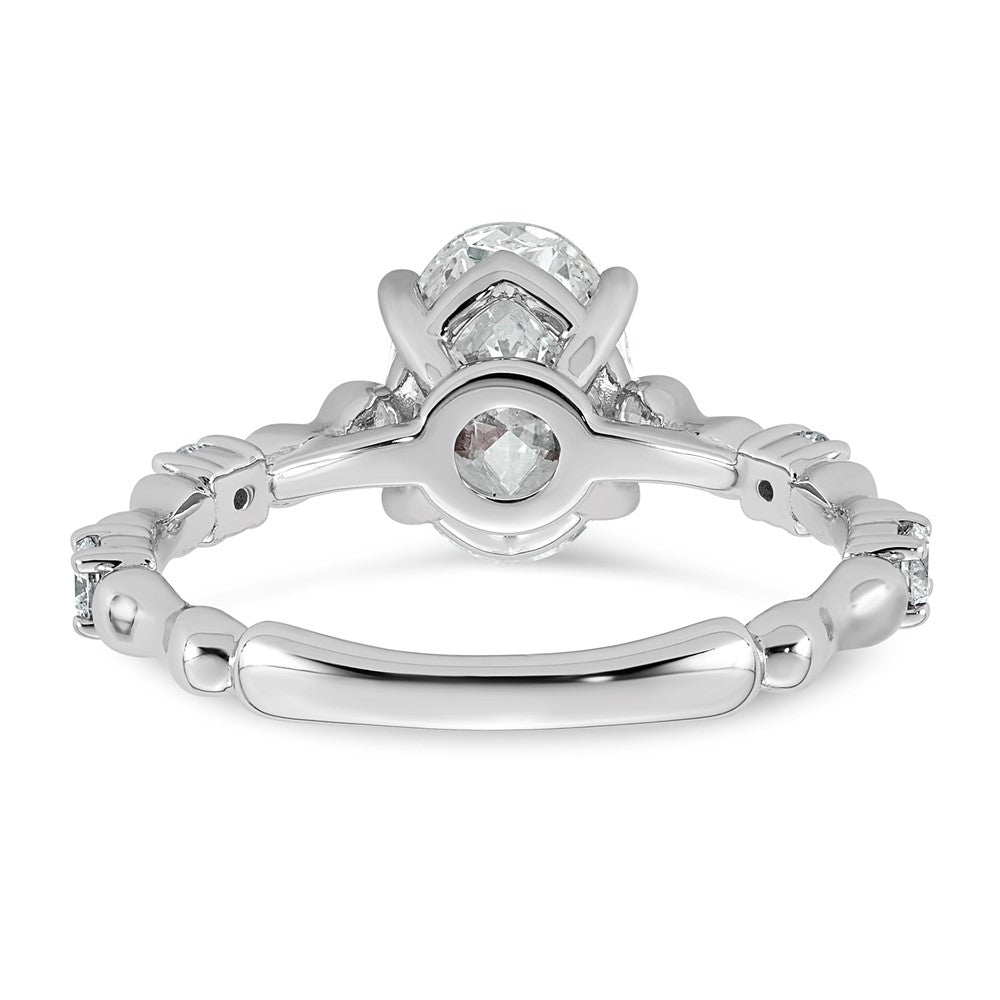 Halo Oval Lab-Grown Diamond Engagement Ring in 14K White Gold (1 5/8 ct. tw.), Size 7 - Sophia Jewelers