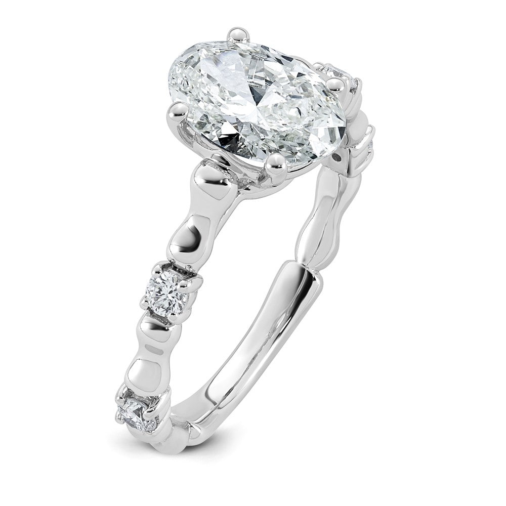 Halo Oval Lab-Grown Diamond Engagement Ring in 14K White Gold (1 5/8 ct. tw.), Size 7 - Sophia Jewelers