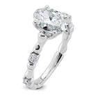 Halo Oval Lab-Grown Diamond Engagement Ring in 14K White Gold (1 5/8 ct. tw.), Size 7 - Sophia Jewelers