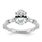 Halo Oval Lab-Grown Diamond Engagement Ring in 14K White Gold (1 5/8 ct. tw.), Size 7 - Sophia Jewelers
