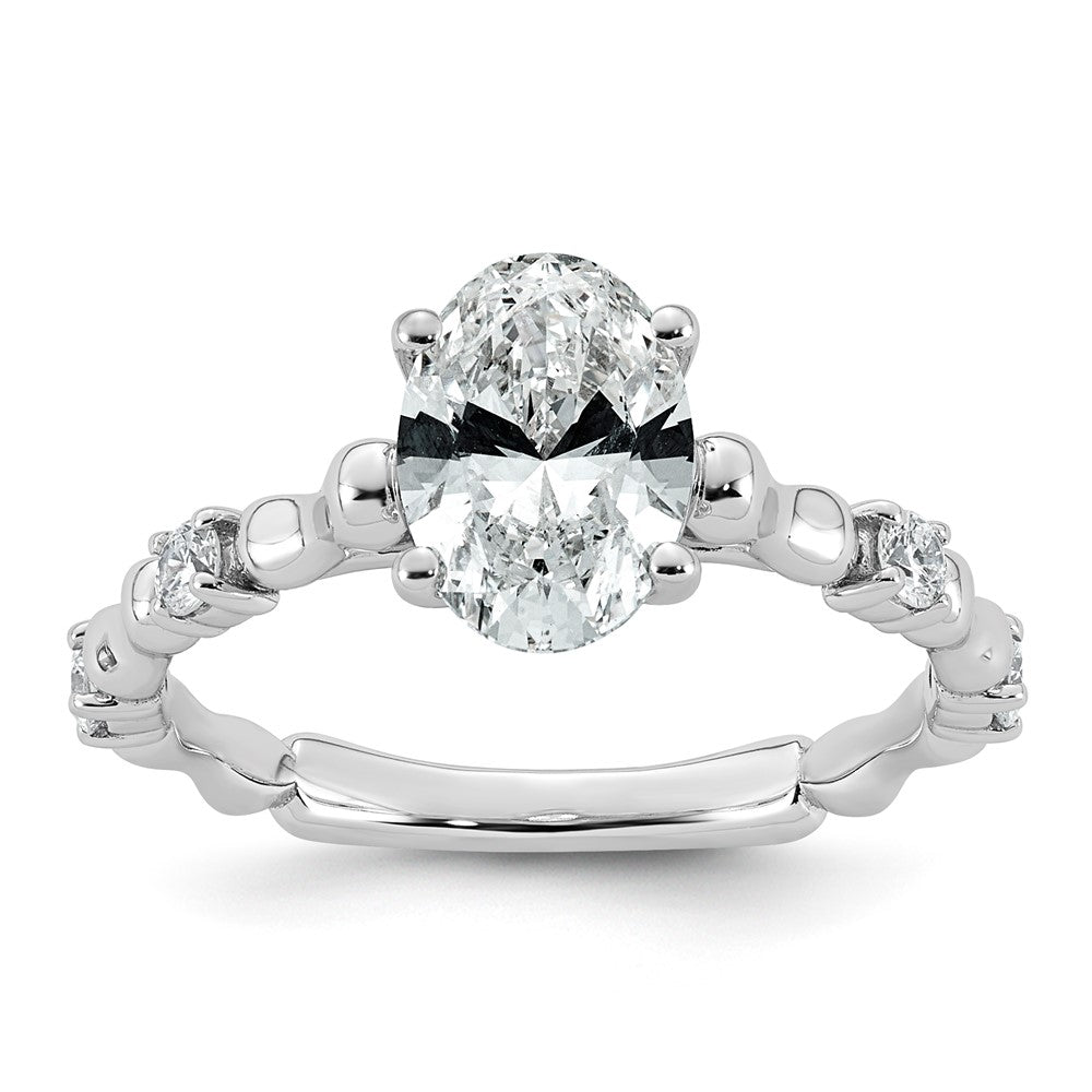 Halo Oval Lab-Grown Diamond Engagement Ring in 14K White Gold (1 5/8 ct. tw.), Size 7 - Sophia Jewelers