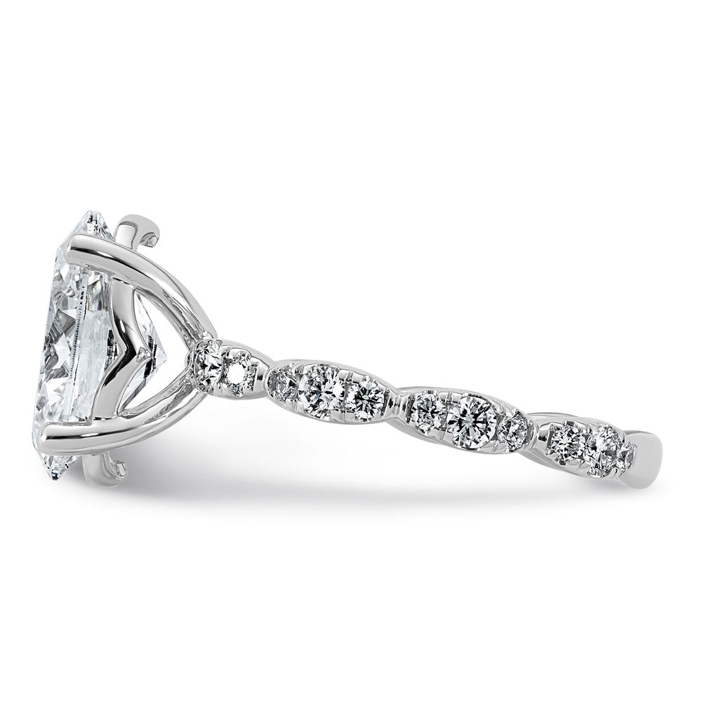 Comp Oval Lab-Grown Diamond Engagement Ring in 14K White Gold (3 1/2 ct. tw., VS+ F+), Size 7 - Sophia Jewelers