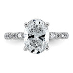 Comp Oval Lab-Grown Diamond Engagement Ring in 14K White Gold (3 1/2 ct. tw., VS+ F+), Size 7 - Sophia Jewelers