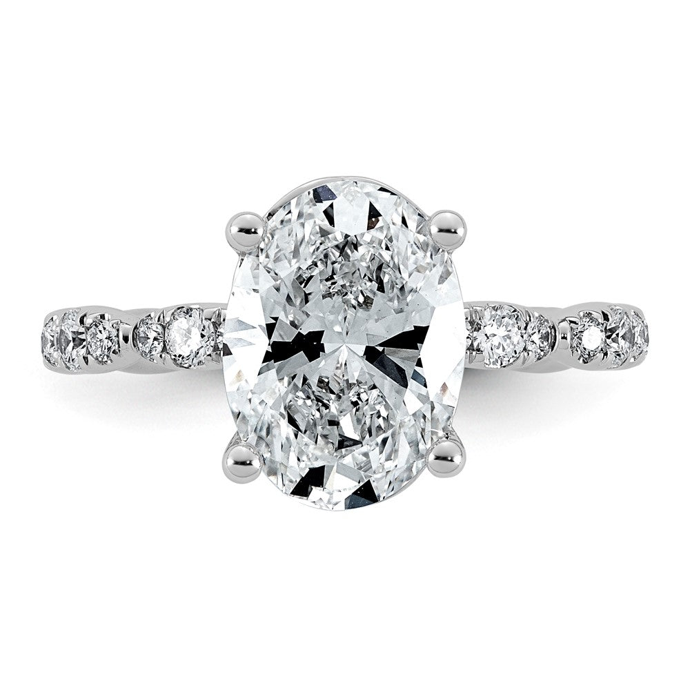 Comp Oval Lab-Grown Diamond Engagement Ring in 14K White Gold (3 1/2 ct. tw., VS+ F+), Size 7 - Sophia Jewelers