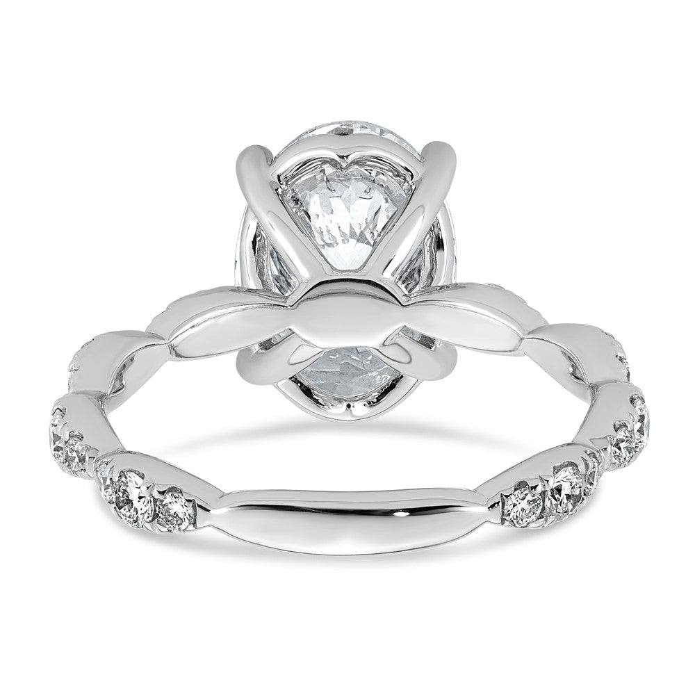 Comp Oval Lab-Grown Diamond Engagement Ring in 14K White Gold (3 1/2 ct. tw., VS+ F+), Size 7 - Sophia Jewelers