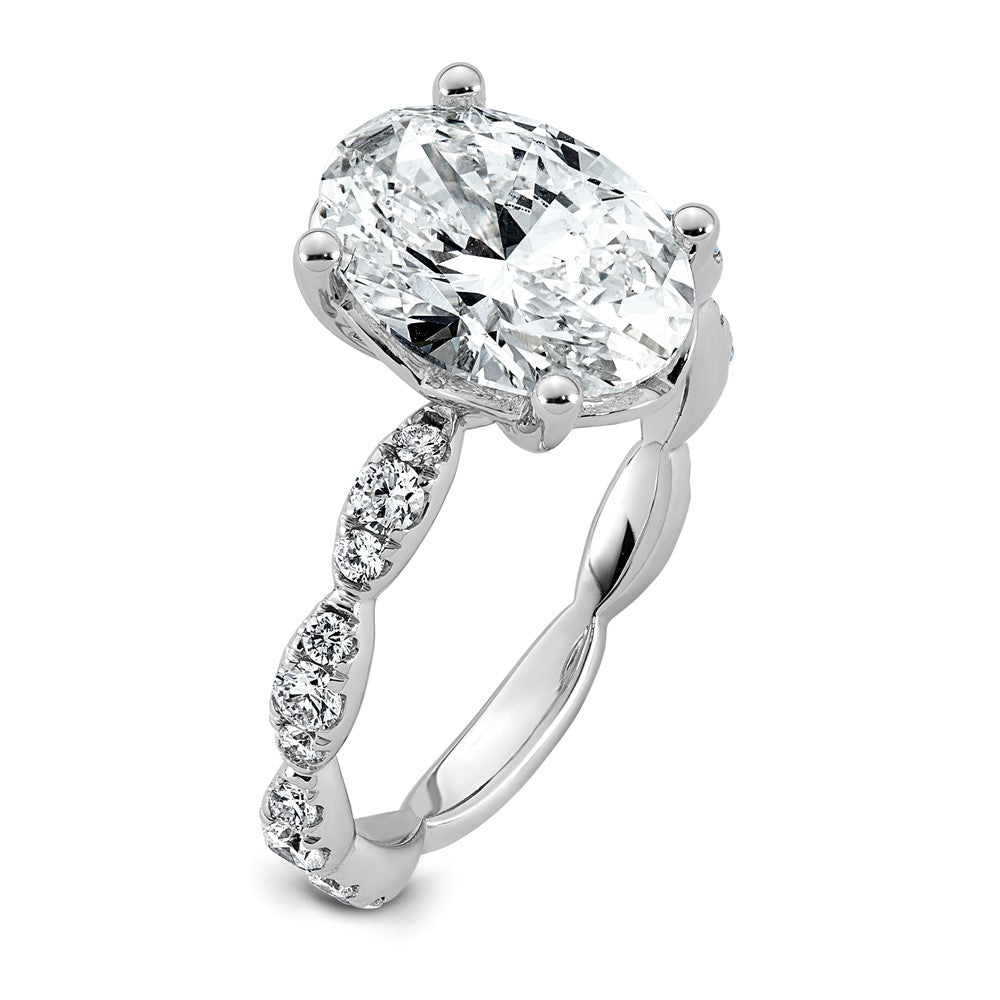 Comp Oval Lab-Grown Diamond Engagement Ring in 14K White Gold (3 1/2 ct. tw., VS+ F+), Size 7 - Sophia Jewelers