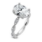 Comp Oval Lab-Grown Diamond Engagement Ring in 14K White Gold (3 1/2 ct. tw., VS+ F+), Size 7 - Sophia Jewelers
