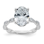 Comp Oval Lab-Grown Diamond Engagement Ring in 14K White Gold (3 1/2 ct. tw., VS+ F+), Size 7 - Sophia Jewelers