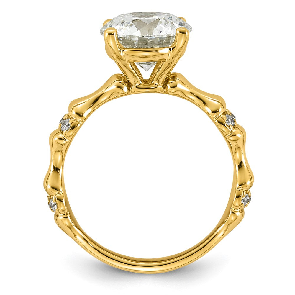 Round Lab-Grown Diamond Engagement Ring in 14K Yellow Gold (3 1/8 ct. tw.), Size 7 - Sophia Jewelers