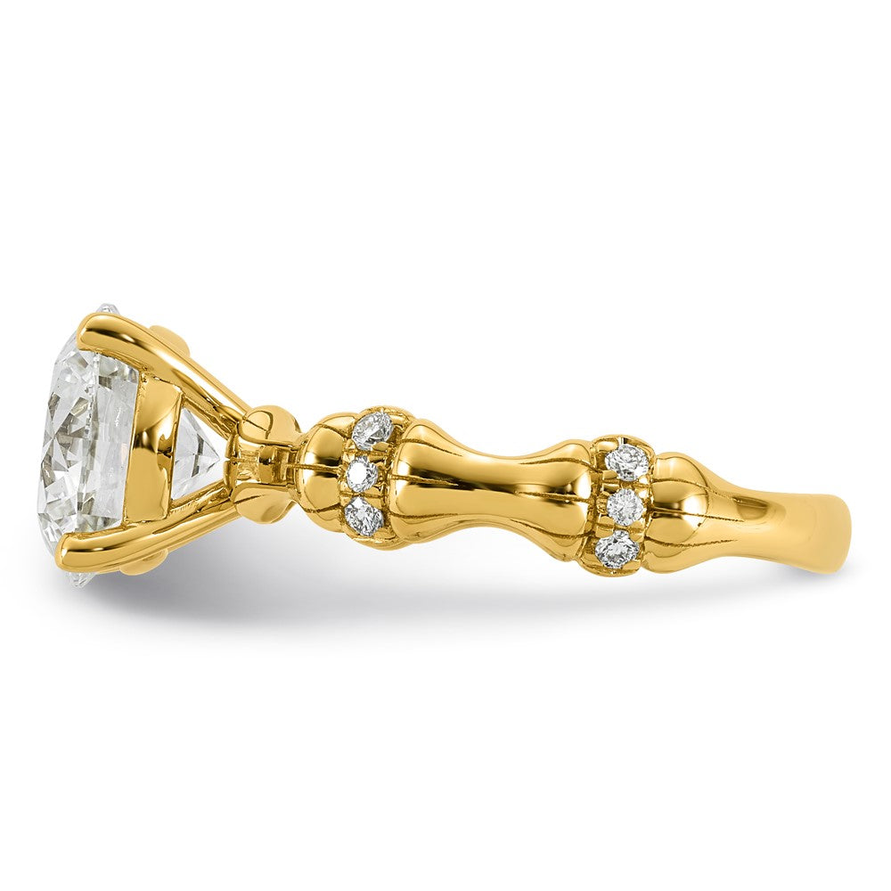Round Lab-Grown Diamond Engagement Ring in 14K Yellow Gold (3 1/8 ct. tw.), Size 7 - Sophia Jewelers