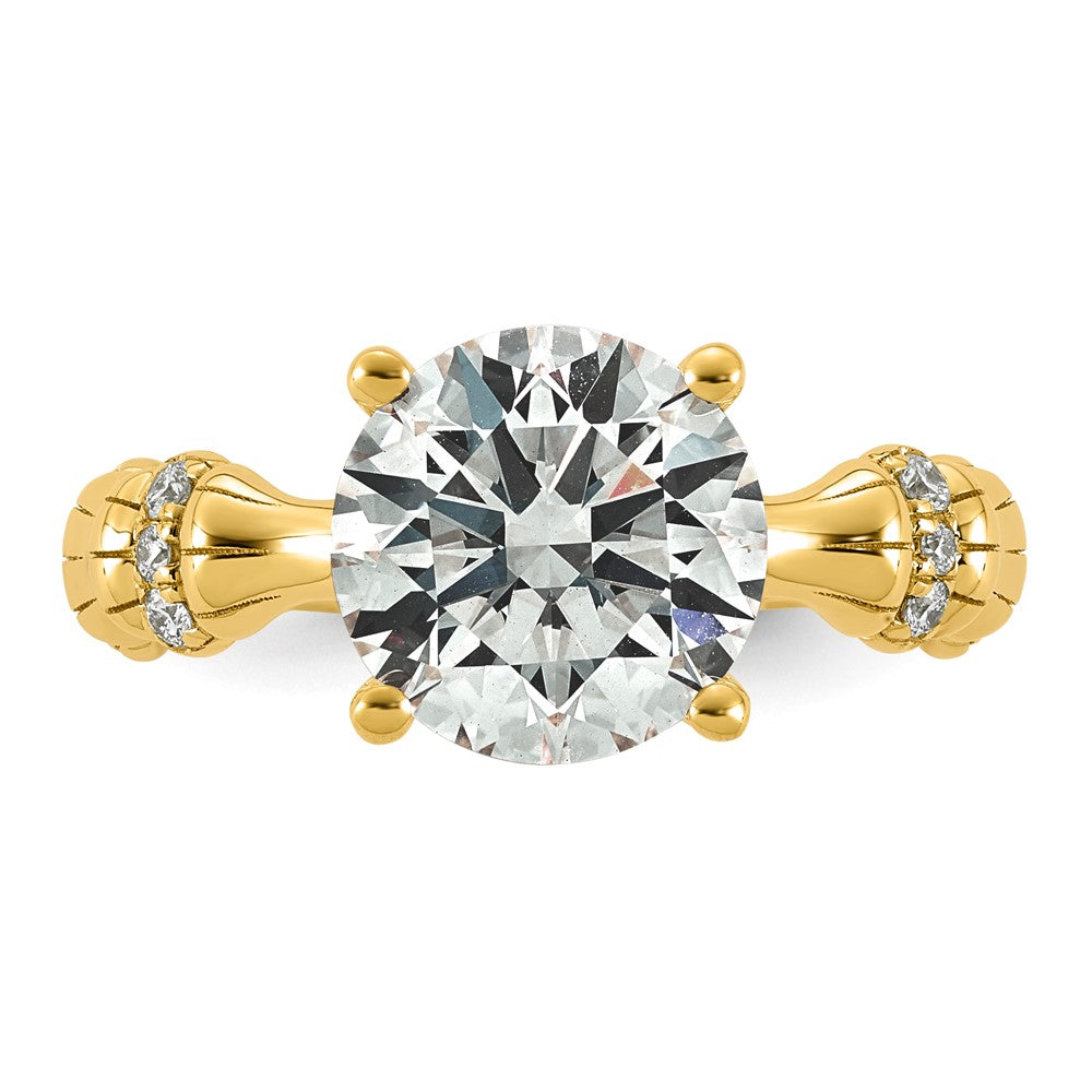 Round Lab-Grown Diamond Engagement Ring in 14K Yellow Gold (3 1/8 ct. tw.), Size 7 - Sophia Jewelers