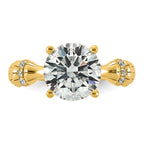 Round Lab-Grown Diamond Engagement Ring in 14K Yellow Gold (3 1/8 ct. tw.), Size 7 - Sophia Jewelers