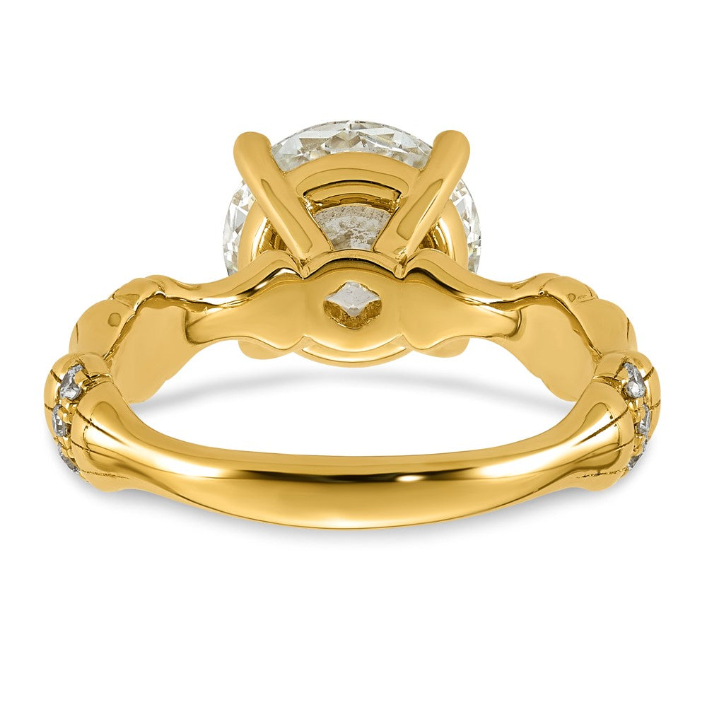 Round Lab-Grown Diamond Engagement Ring in 14K Yellow Gold (3 1/8 ct. tw.), Size 7 - Sophia Jewelers