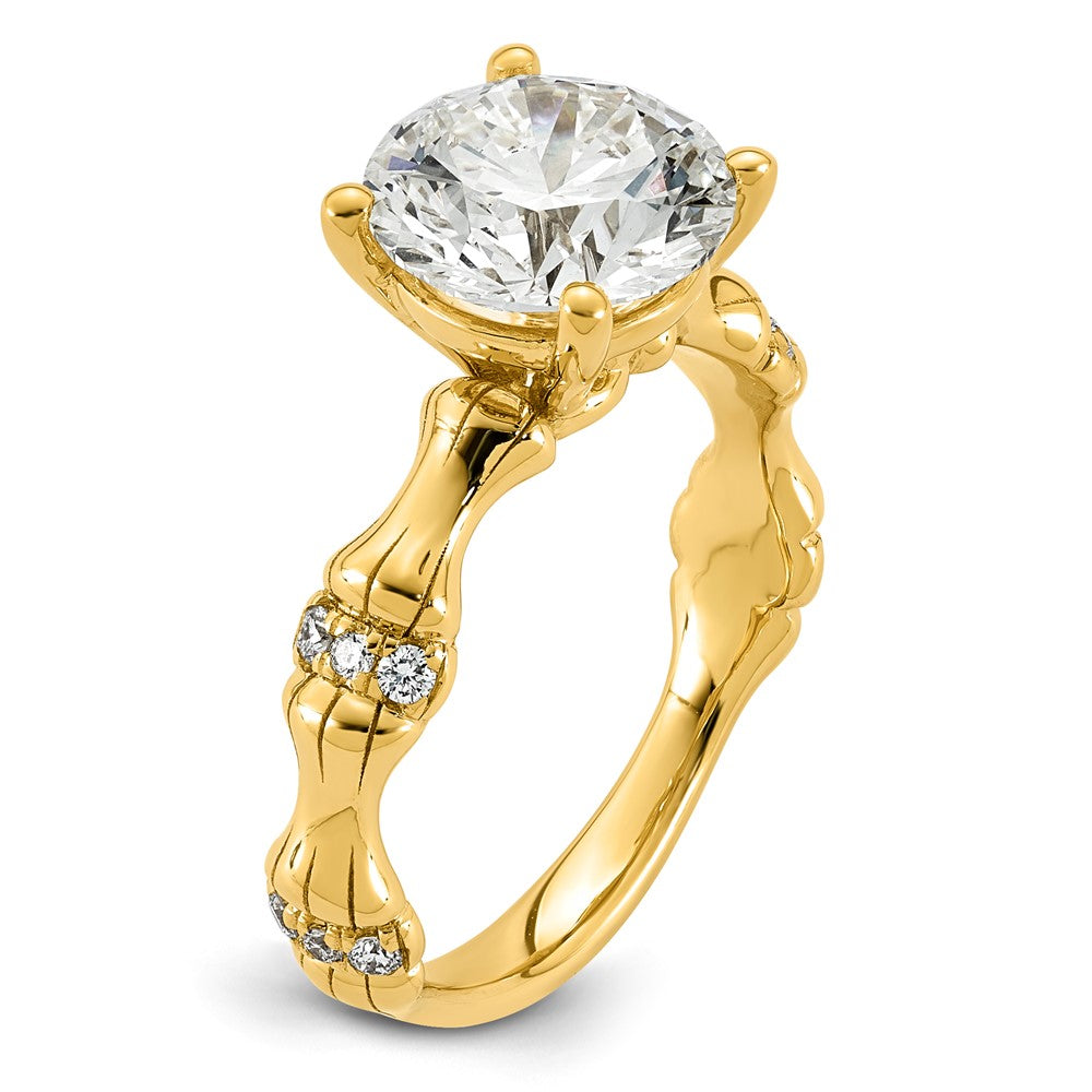 Round Lab-Grown Diamond Engagement Ring in 14K Yellow Gold (3 1/8 ct. tw.), Size 7 - Sophia Jewelers