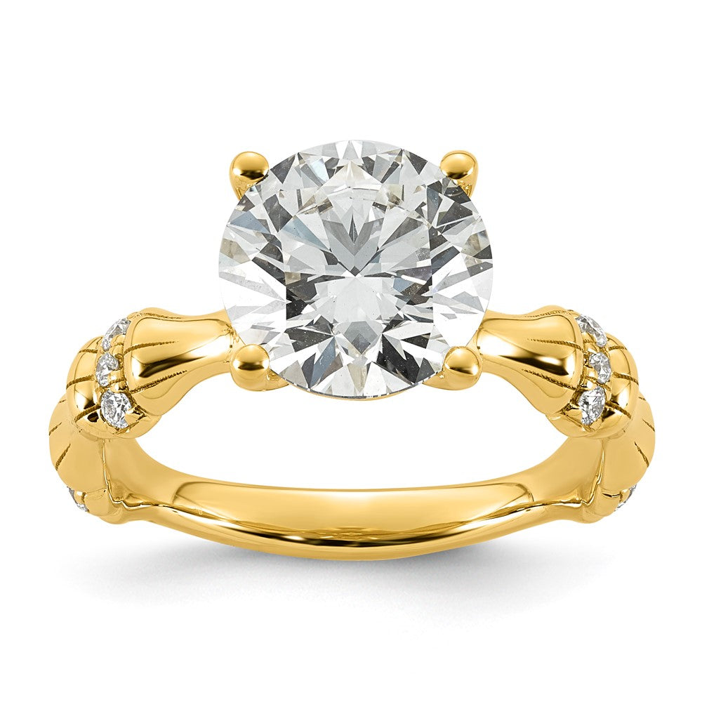 Round Lab-Grown Diamond Engagement Ring in 14K Yellow Gold (3 1/8 ct. tw.), Size 7 - Sophia Jewelers
