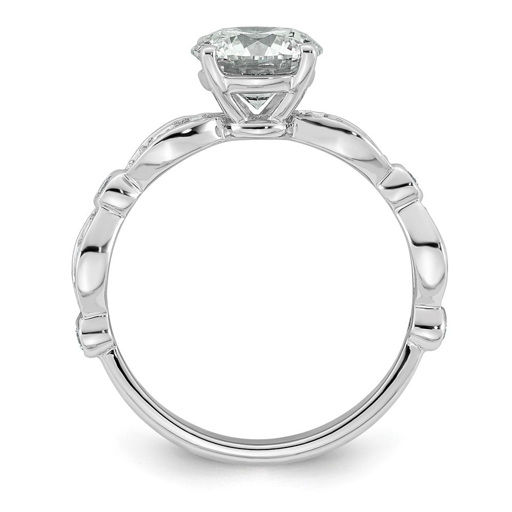 Round Lab-Grown Diamond Engagement Ring in 14K White Gold (1 3/4 ct. tw., VS+ F+), Size 7 - Sophia Jewelers