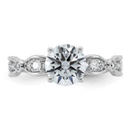 Round Lab-Grown Diamond Engagement Ring in 14K White Gold (1 3/4 ct. tw., VS+ F+), Size 7 - Sophia Jewelers