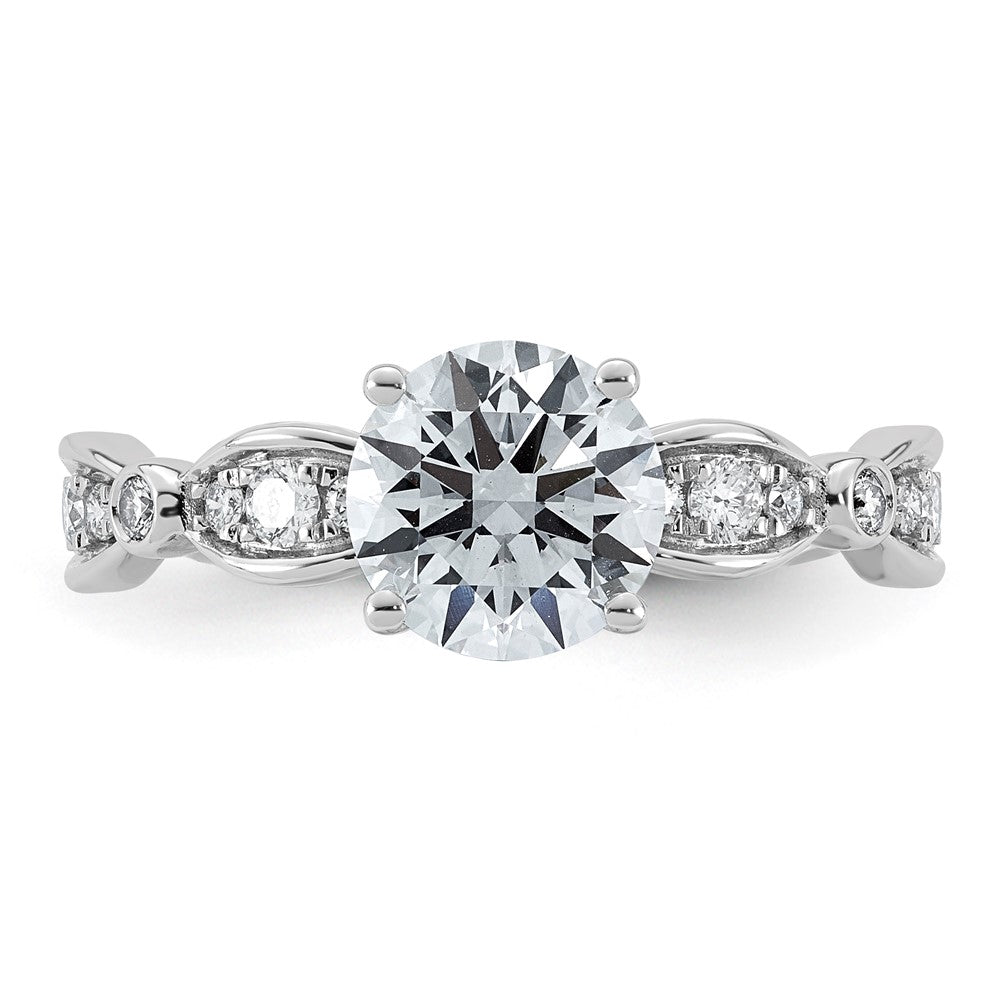 Round Lab-Grown Diamond Engagement Ring in 14K White Gold (1 3/4 ct. tw., VS+ F+), Size 7 - Sophia Jewelers